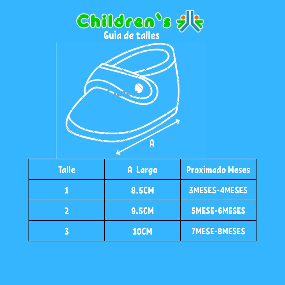 Guia de talles Botita Corderoy Cordon no Caminantes