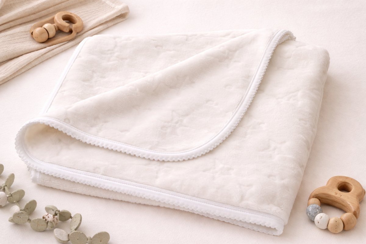 Manta Con Relieve  Piel Y Picot