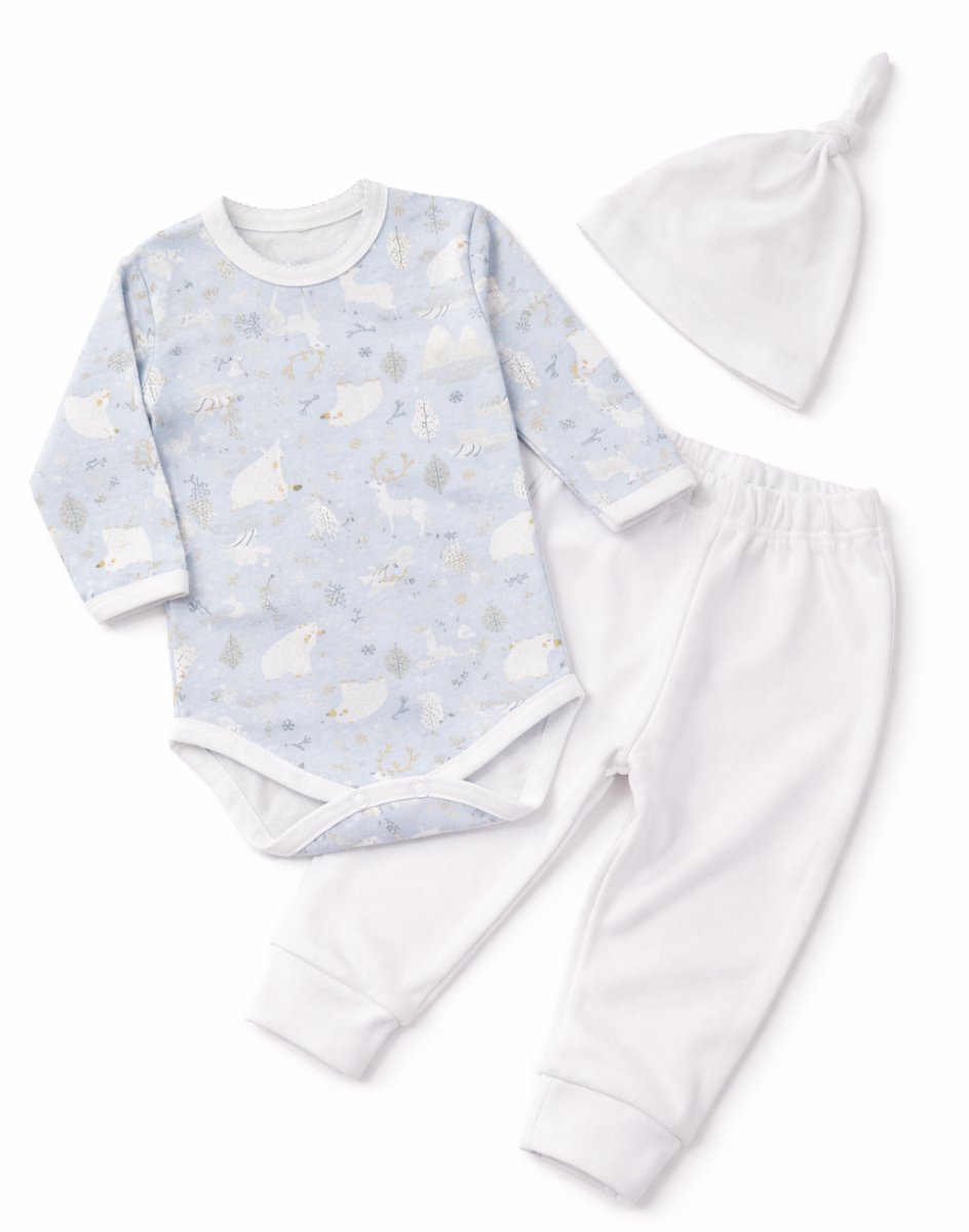 Ajuar 3 Piezas Medio Osito sin Pie Body  Gorro