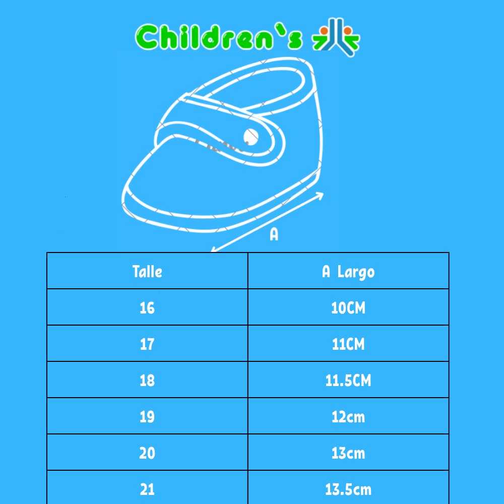 Guia de talles Bota Corderoy Velcro  Acolchado