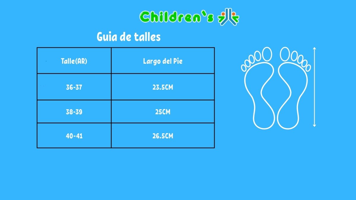 Guia de talles Pantuflas Pantuflon Peluche