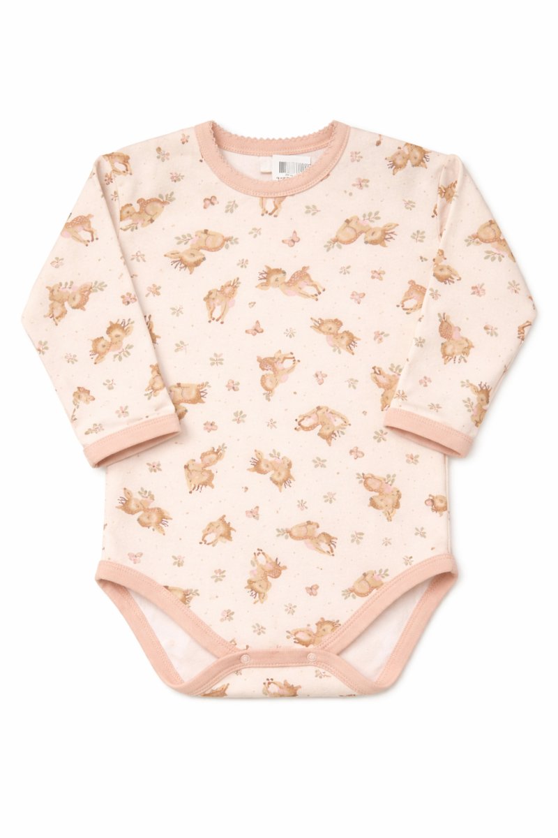 Conjunto Medio Osito Sin Pie y Body Manga Larga Estampada Dinodaurios