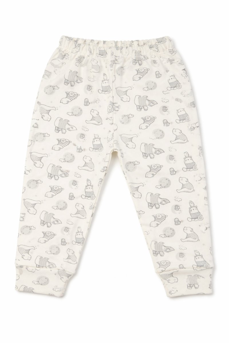 Conjunto Medio Osito Sin Pie y Body Manga Larga Estampada Osos