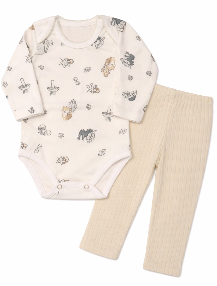 Conjunto Algodon Medio Osito Sin Pie Body M/L Estampada Globos