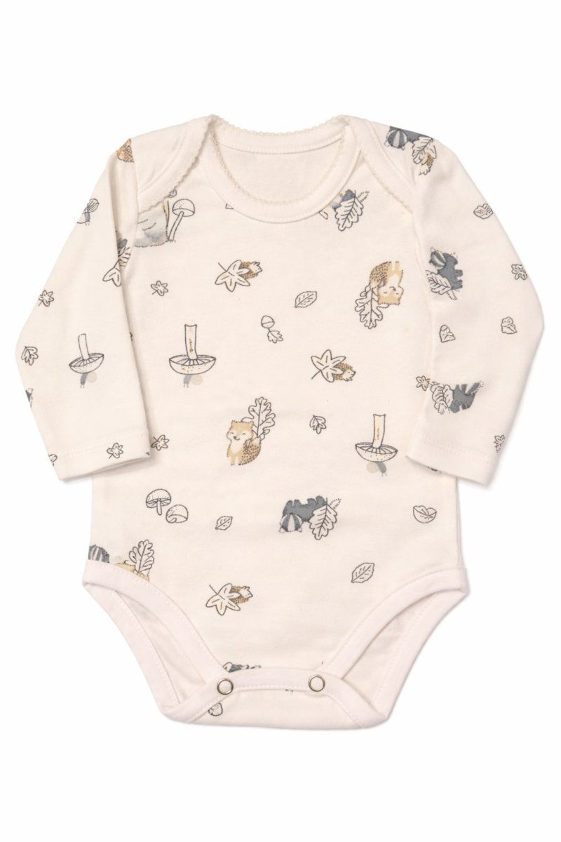 Conjunto Algodon Medio Osito Sin Pie Body M/L Estampada Globos