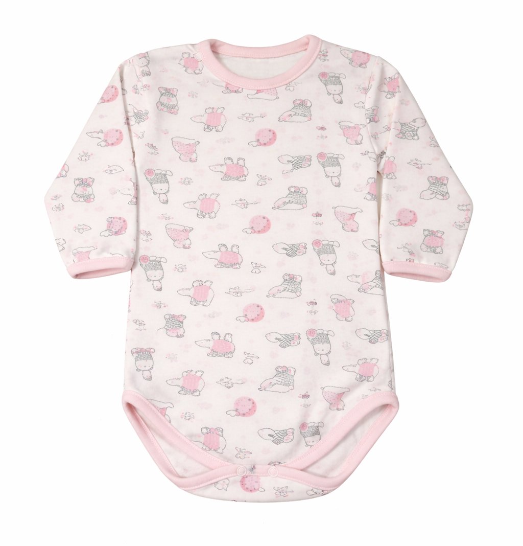 Conjunto Medio Osito Sin Pie y Body Manga Larga Estampada Dinodaurios