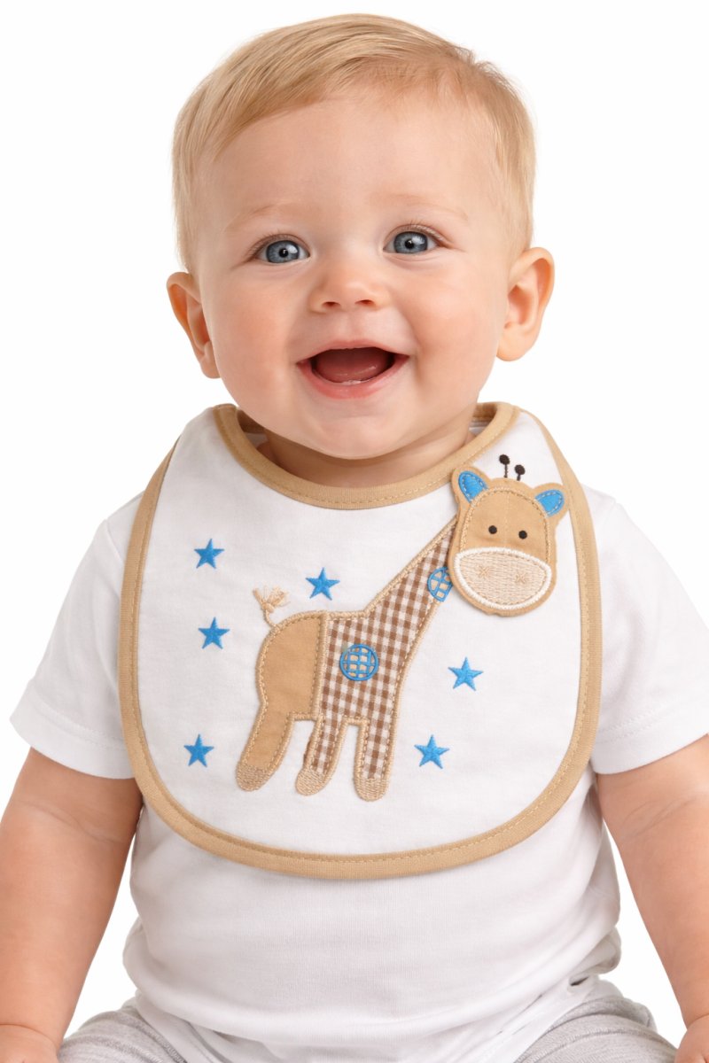 Babero de Algodon Bordados con impermeable entre telas- Diferentes Bordados