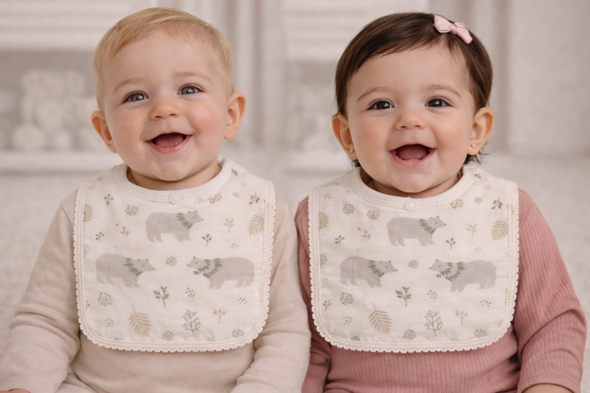 Babero de Algodon Y Toalla Picot Estampado