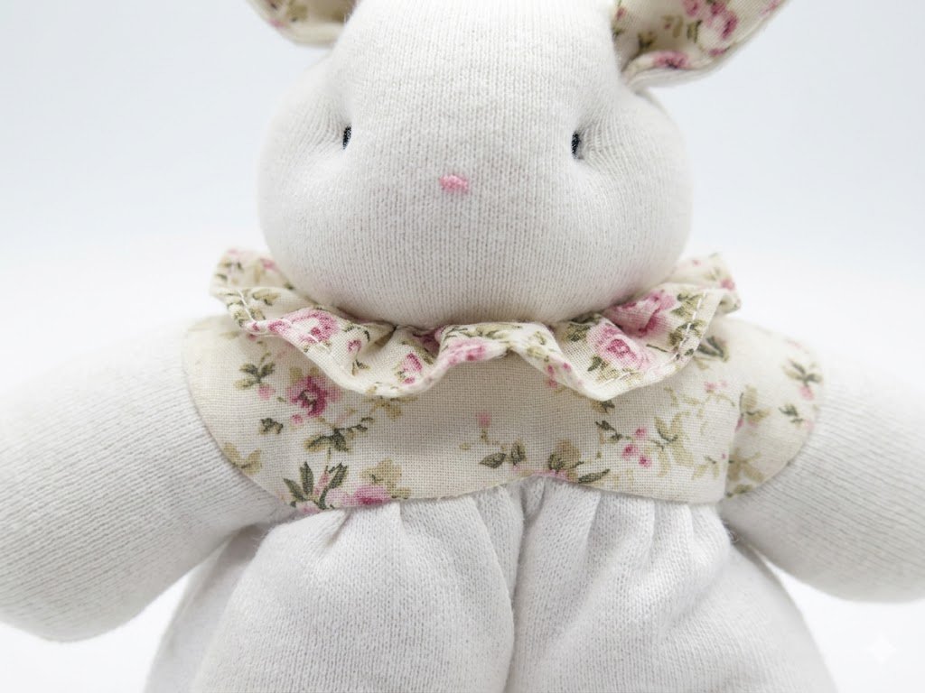 Sonajero Conejo De Tela Blanco/Estampado