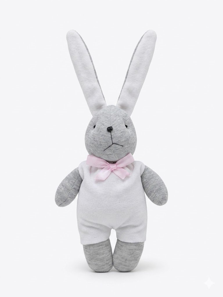 Sonajero Conejo De Tela Estampado