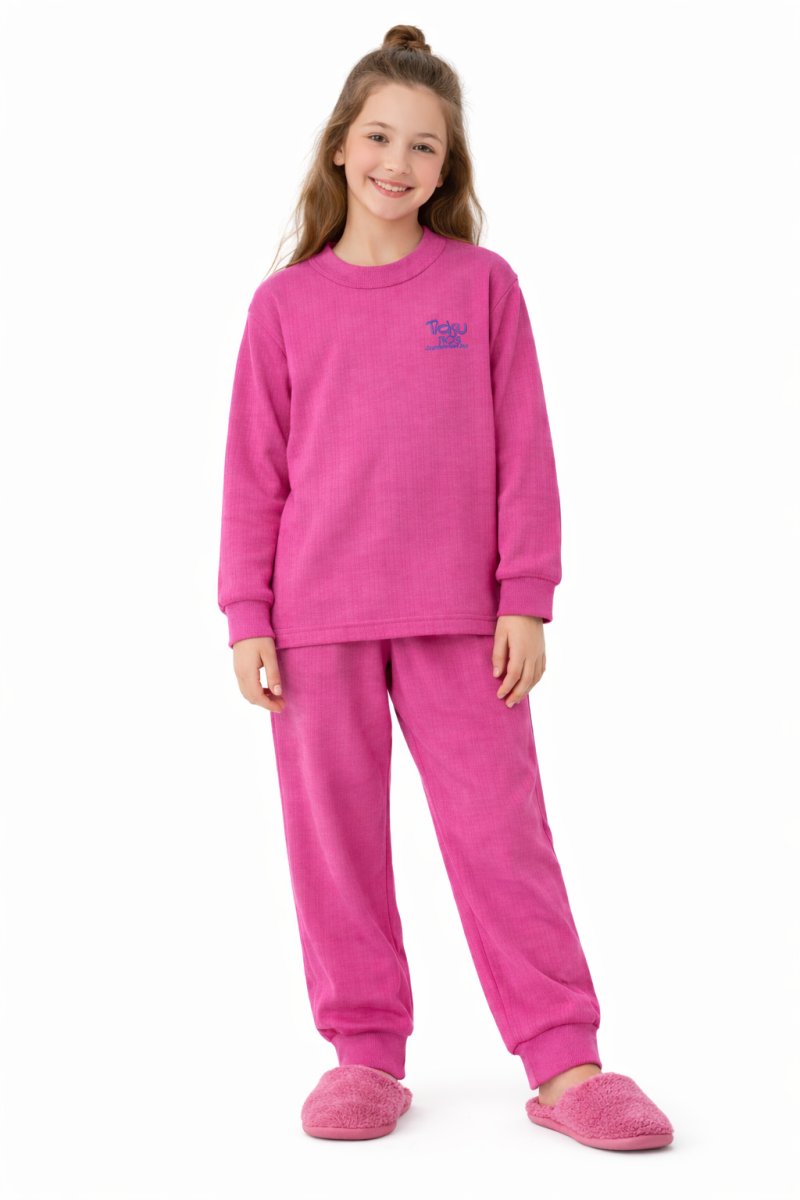 Pijama Invierno Remera Manga Larga y Pantalon Liso
