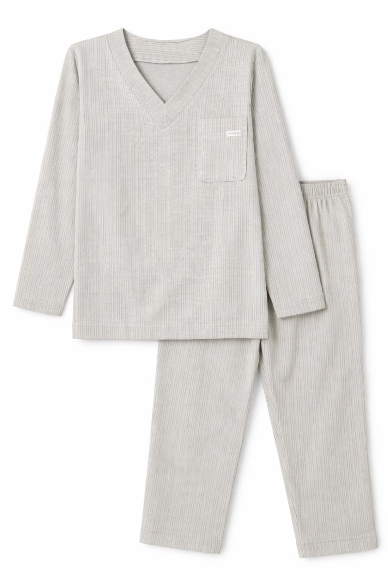 Pijama Invierno Remera Manga Larga y Pantalon Acanalado