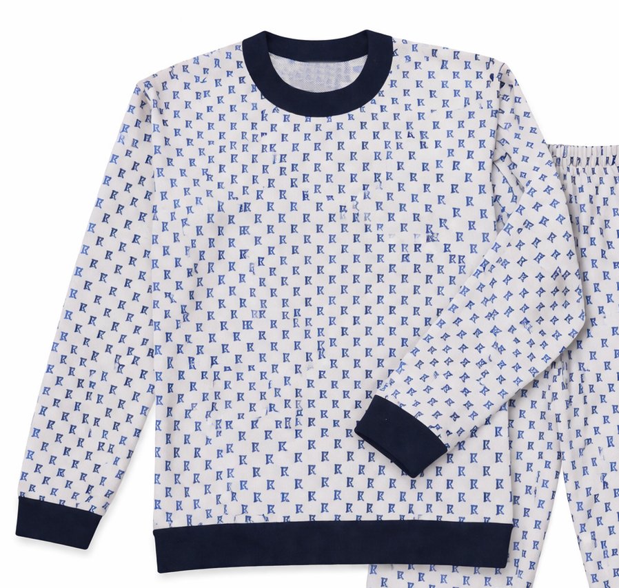 Pijama Invierno Manga Larga Estampado Mosaicos y Pantalon