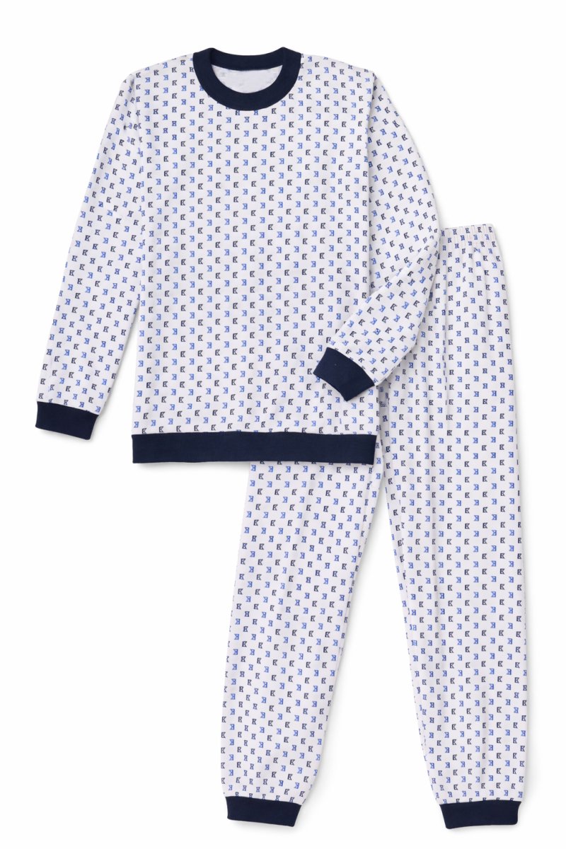 Pijama Invierno Manga Larga Estampado Mosaicos y Pantalon