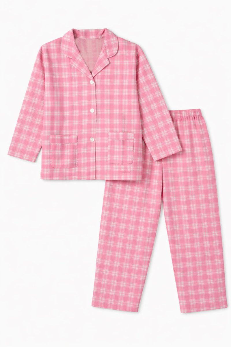Pijama Invierno Viyela Boton Cuadrille