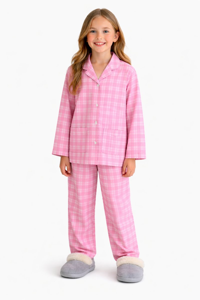 Pijama Invierno Viyela Boton Cuadrille