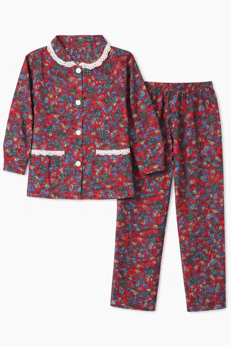 Pijamas Viyela Cuello Brodery Boton