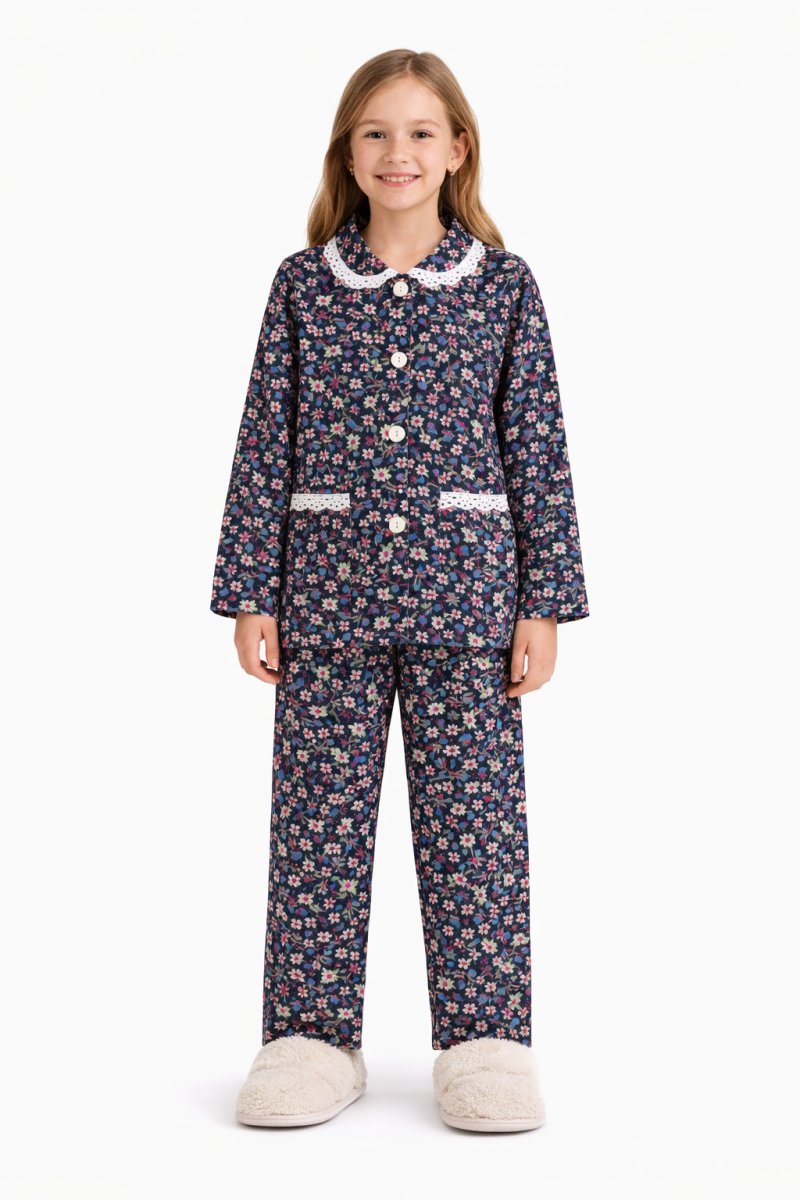 Pijamas Viyela Cuello Brodery Boton