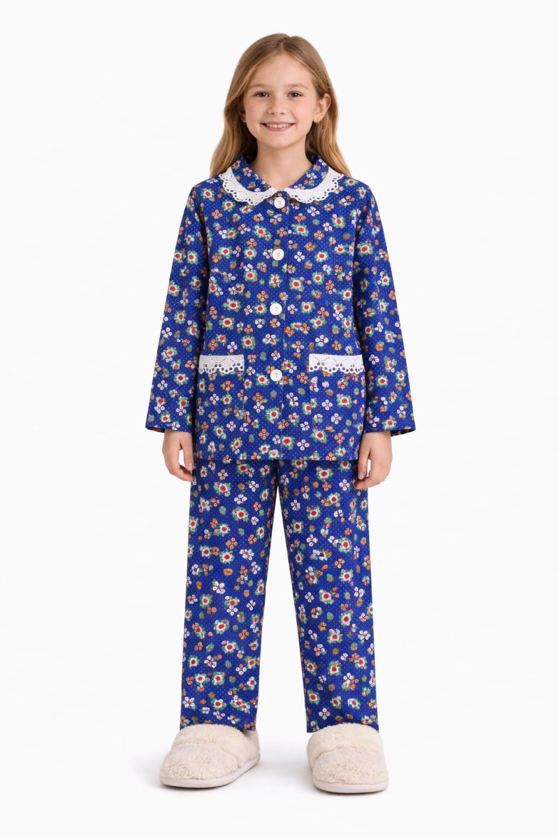 Pijamas Viyela Cuello Brodery  Boton