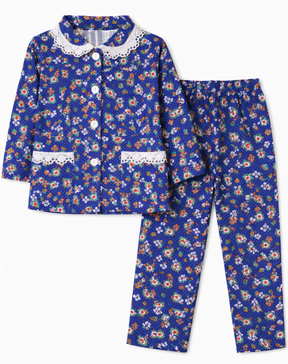 Pijamas Viyela Cuello Brodery  Boton