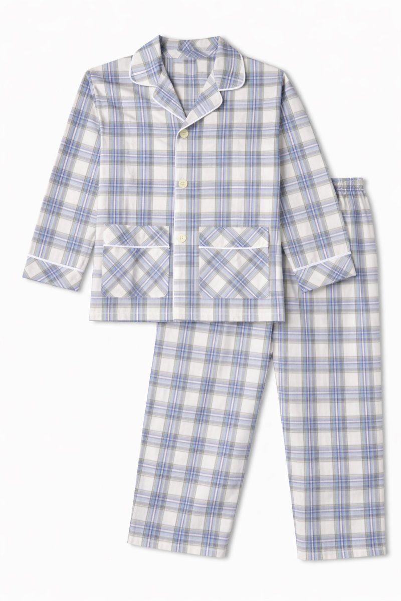 Pijama de Invierno con Botones Estampado Escoces