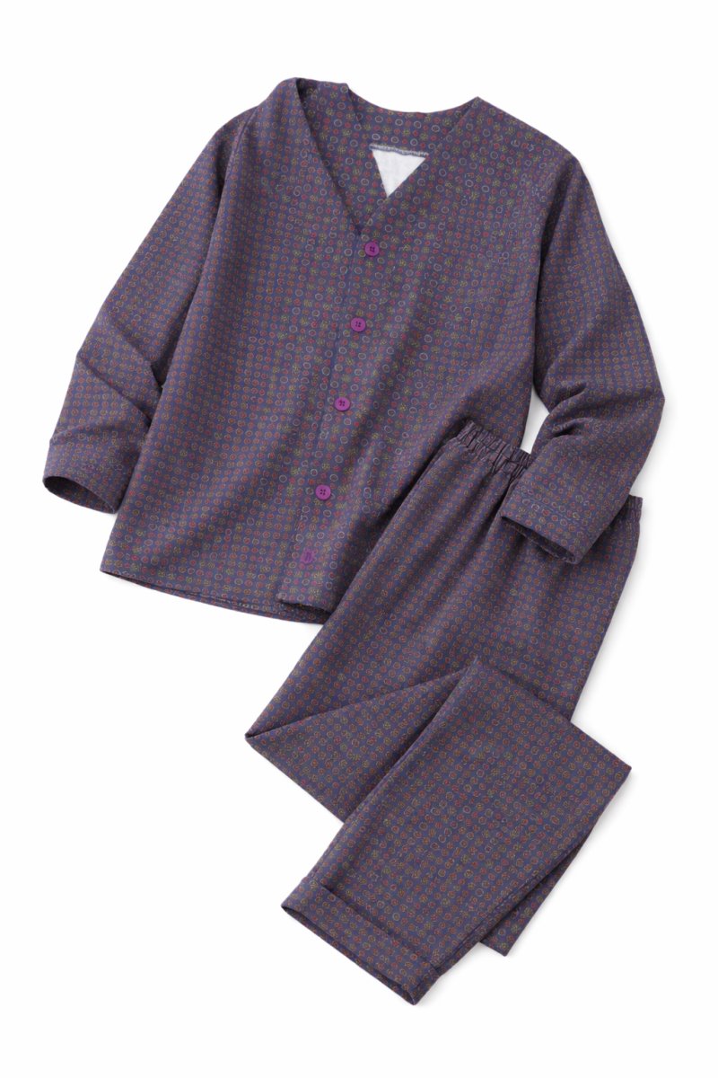 Pijama Invierno Viyela Boton Estampado de Mosaicos