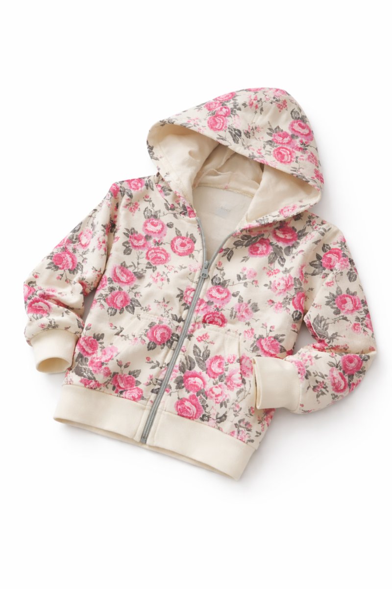 Campera Nena Algodon Estampada Flor