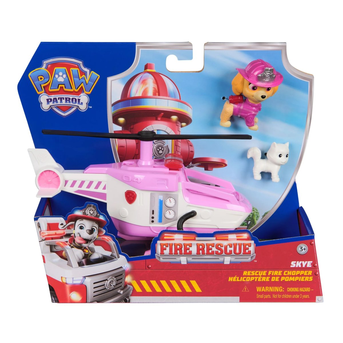 Paw Patrol Vehiculo Fire Rescue Chopper - Skye Con Helicoptero