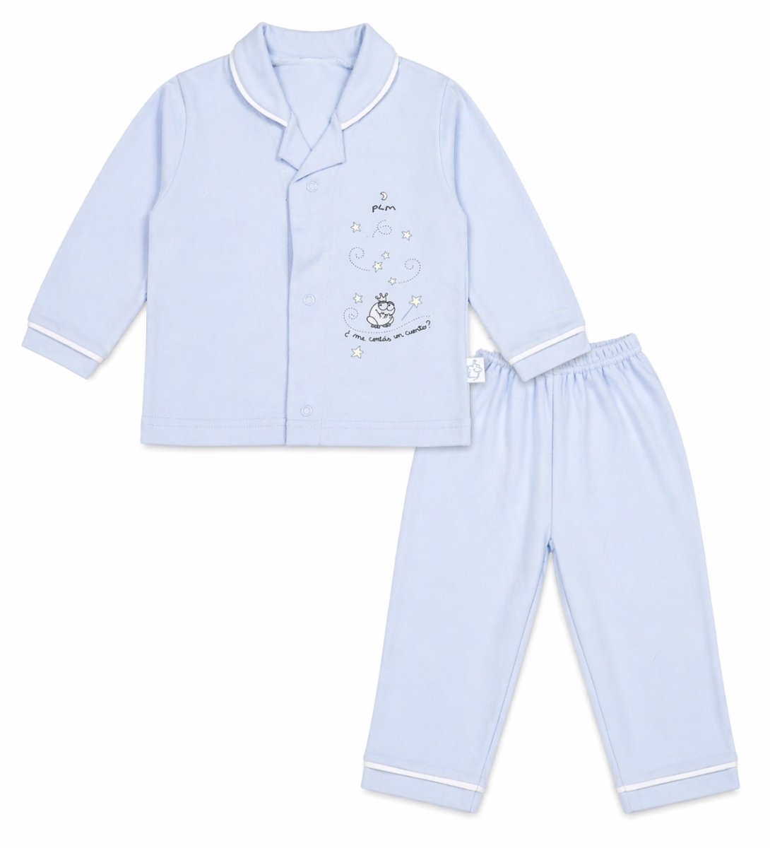 Pijama 2 Piezas Estampado Camisa Estampada Broches Pantalon