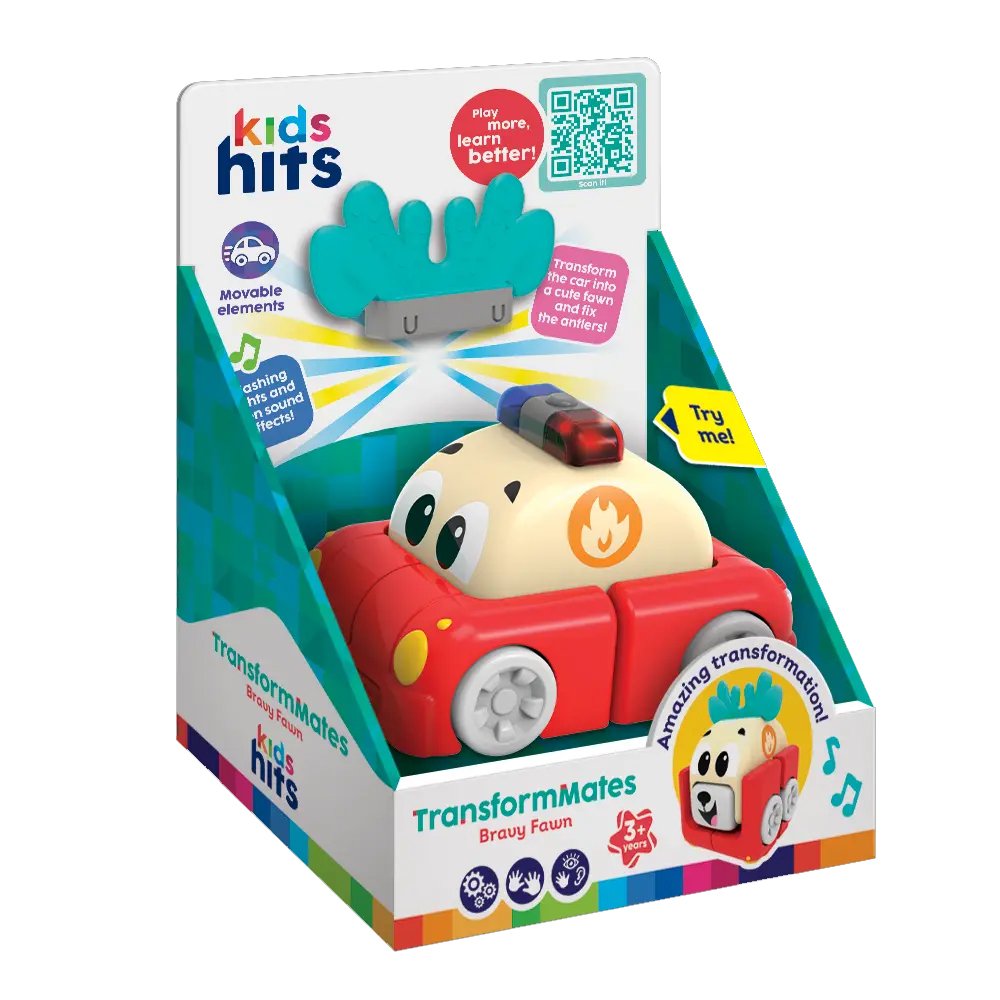 Vehiculo TransformMates: Bravy Fawn - Camión de Bomberos Con Luz Y Sonido