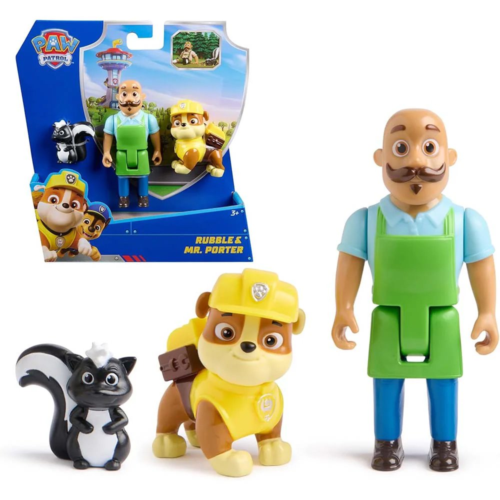Set De Figuras Paw Patrol - Rubble & Mr. Porter