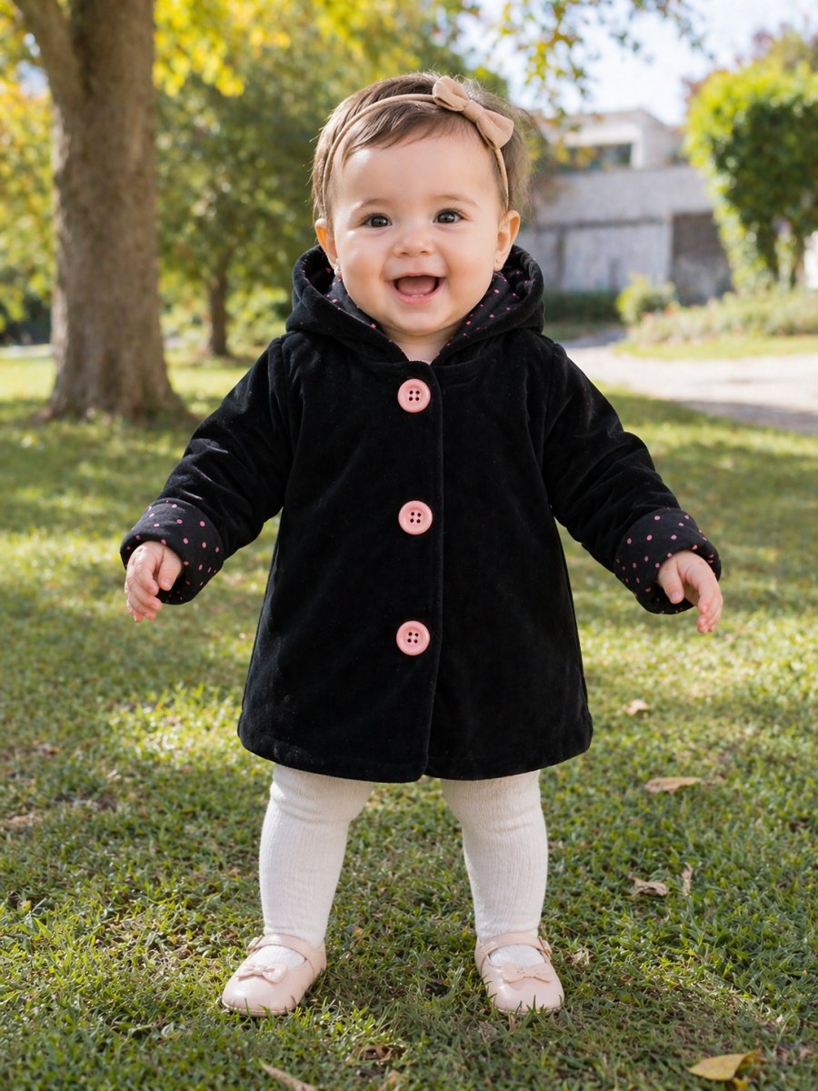 Saco Nena Plush  Puño Lunares