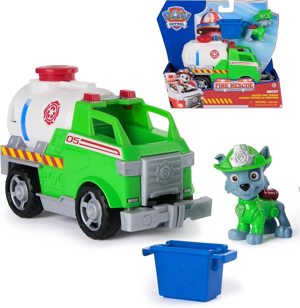 Paw Patrol Vehiculo Fire Rescue: Rocky Rescue Fire Tanker