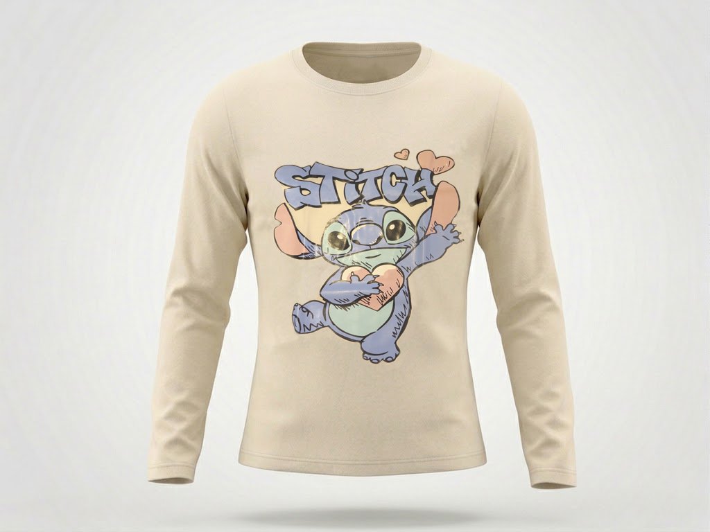 Remera Personaje Manga Larga Stitch