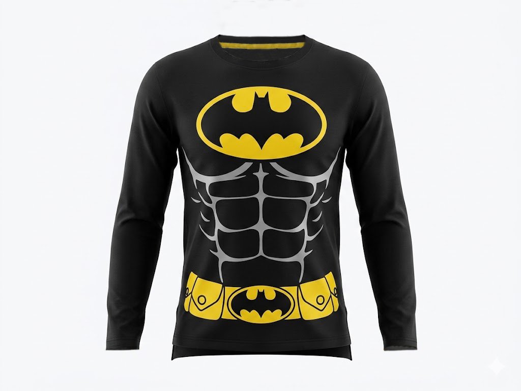 Remera Personaje Manga Larga Batman Capa Integrada