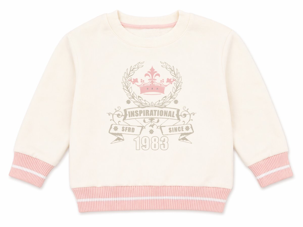 Buzo de Algodon Frizado Estampado Corona y Brillo