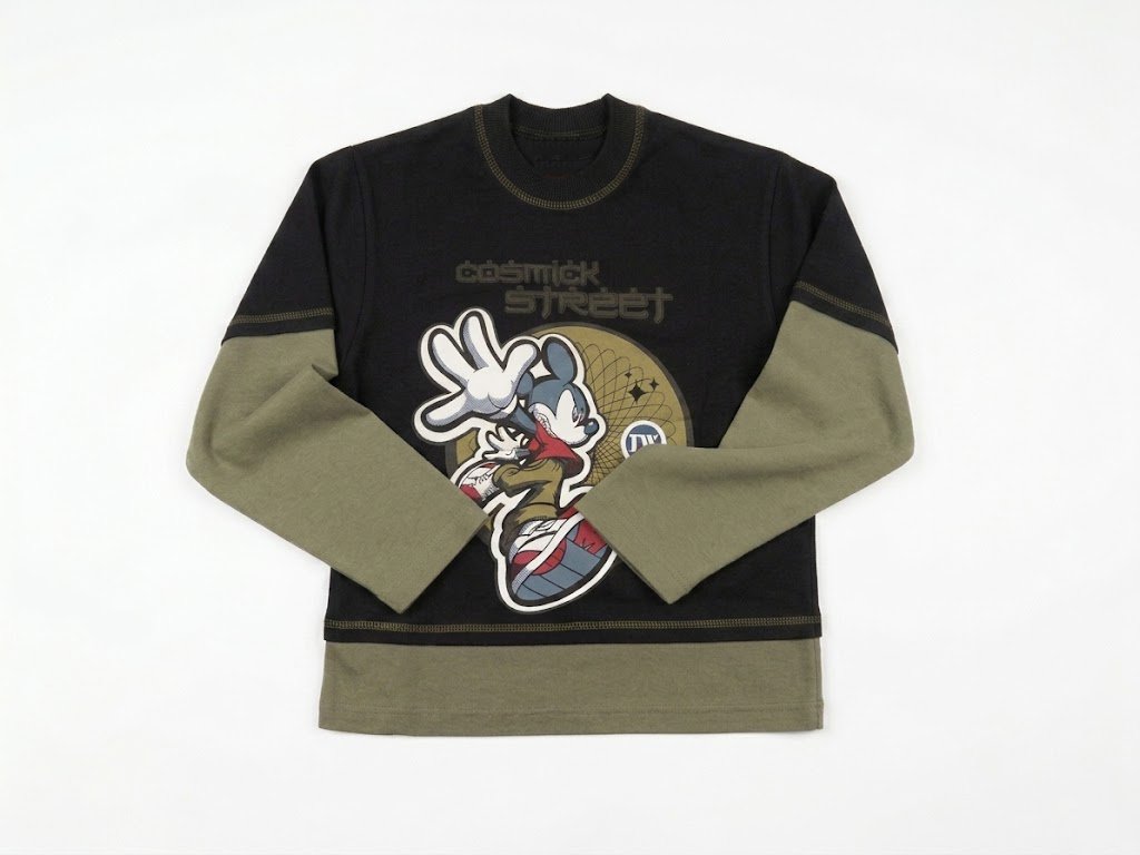 Buzo de Algodon Frizado Sin Capucha Estampado Mickey Mouse