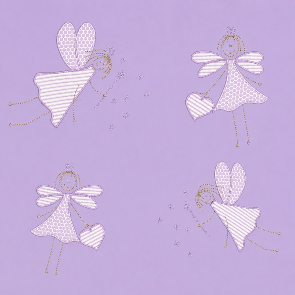 Acolchado Con Chichonera Cuna - Microfibra Bordada - Con Hada