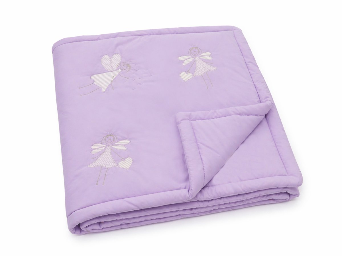 Acolchado Con Chichonera Cuna - Microfibra Bordada - Con Hada