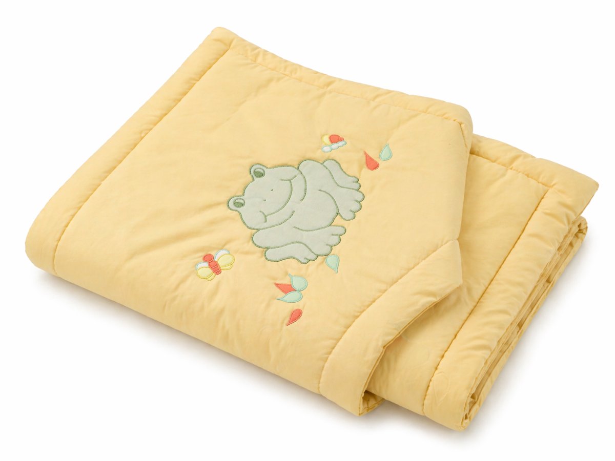 Acolchado Con Chichonera Cuna Con Rana y Mariposas Bordadas