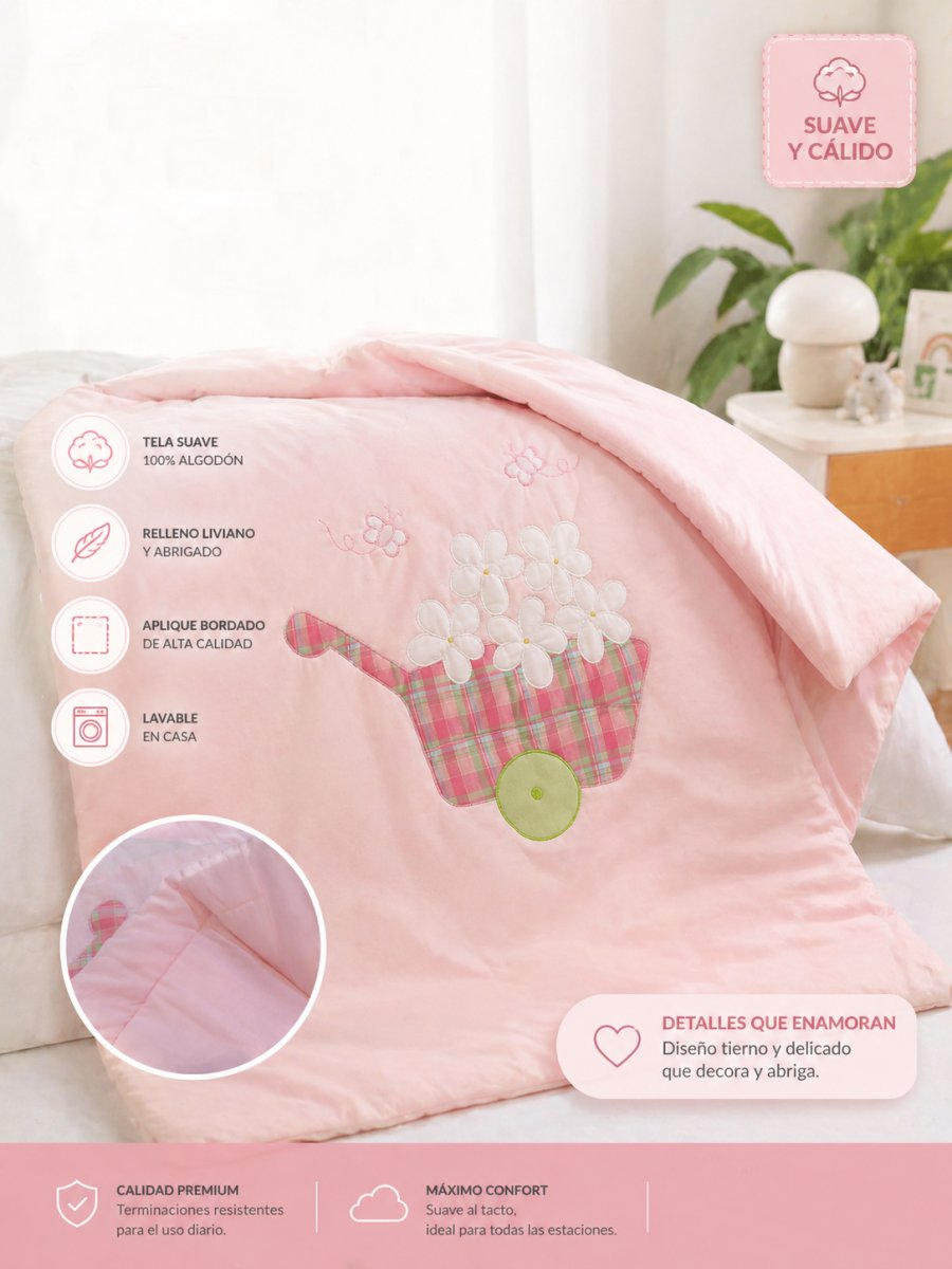 Acolchado Premien  1.5 Plazas  Bordado