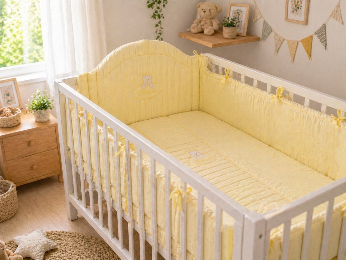 Acolchado Cuna C/Chichonera Cabezal  Bordado Reversible Gross