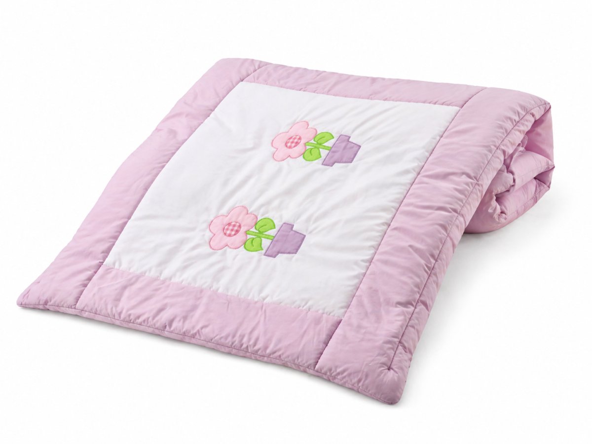 Acolchado Cuna Bordado C/Chichonera C/ Cabezal Reversible