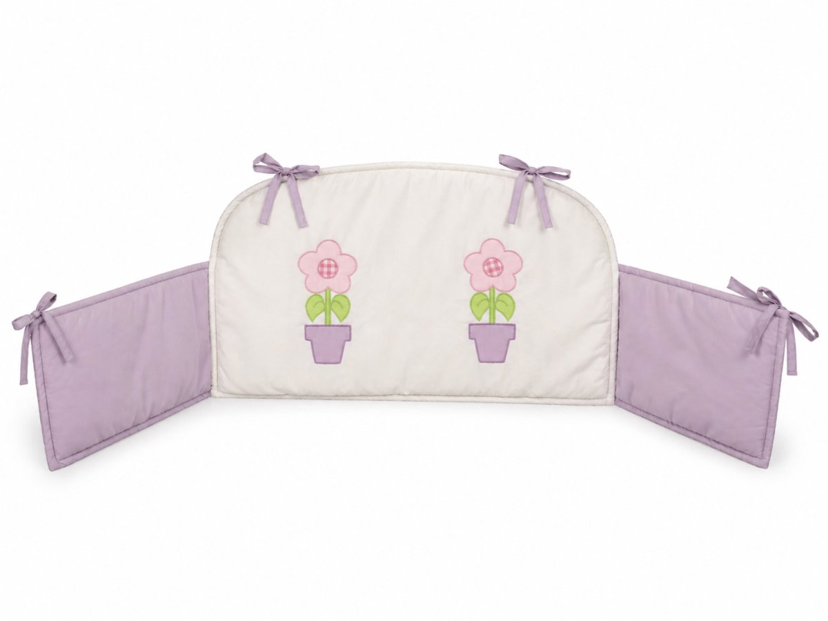 Acolchado Cuna Bordado C/Chichonera C/ Cabezal Reversible