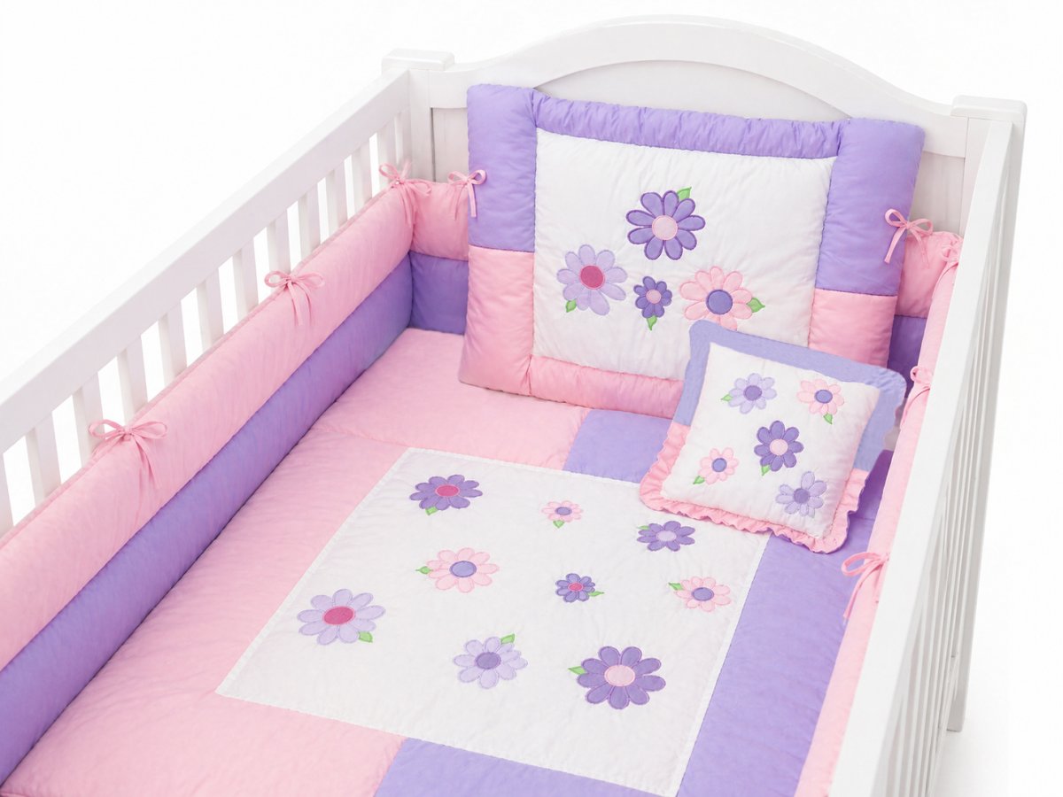Acolchado Funcional Reversible Bordado Chichoneras C/ cabezal Almohadon