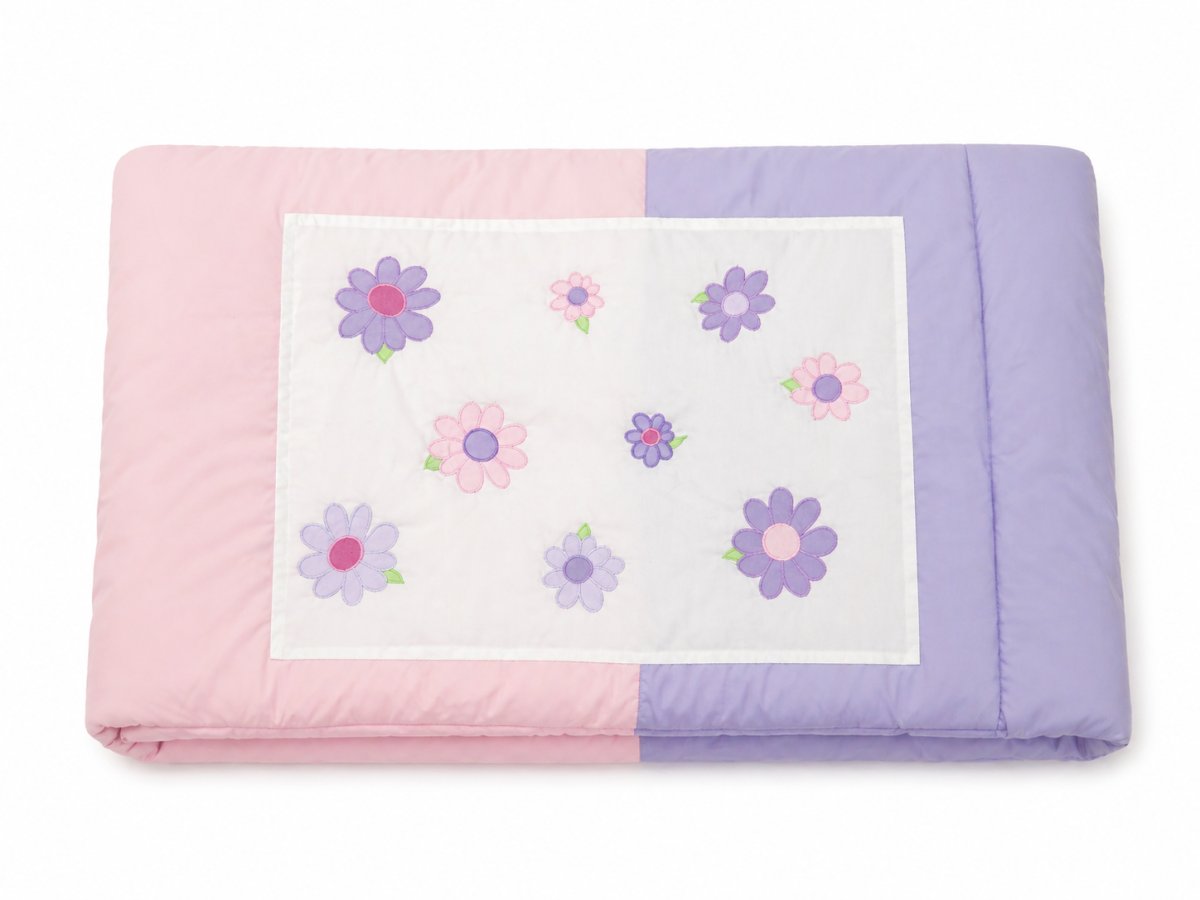 Acolchado Funcional Reversible Bordado Chichoneras C/ cabezal Almohadon