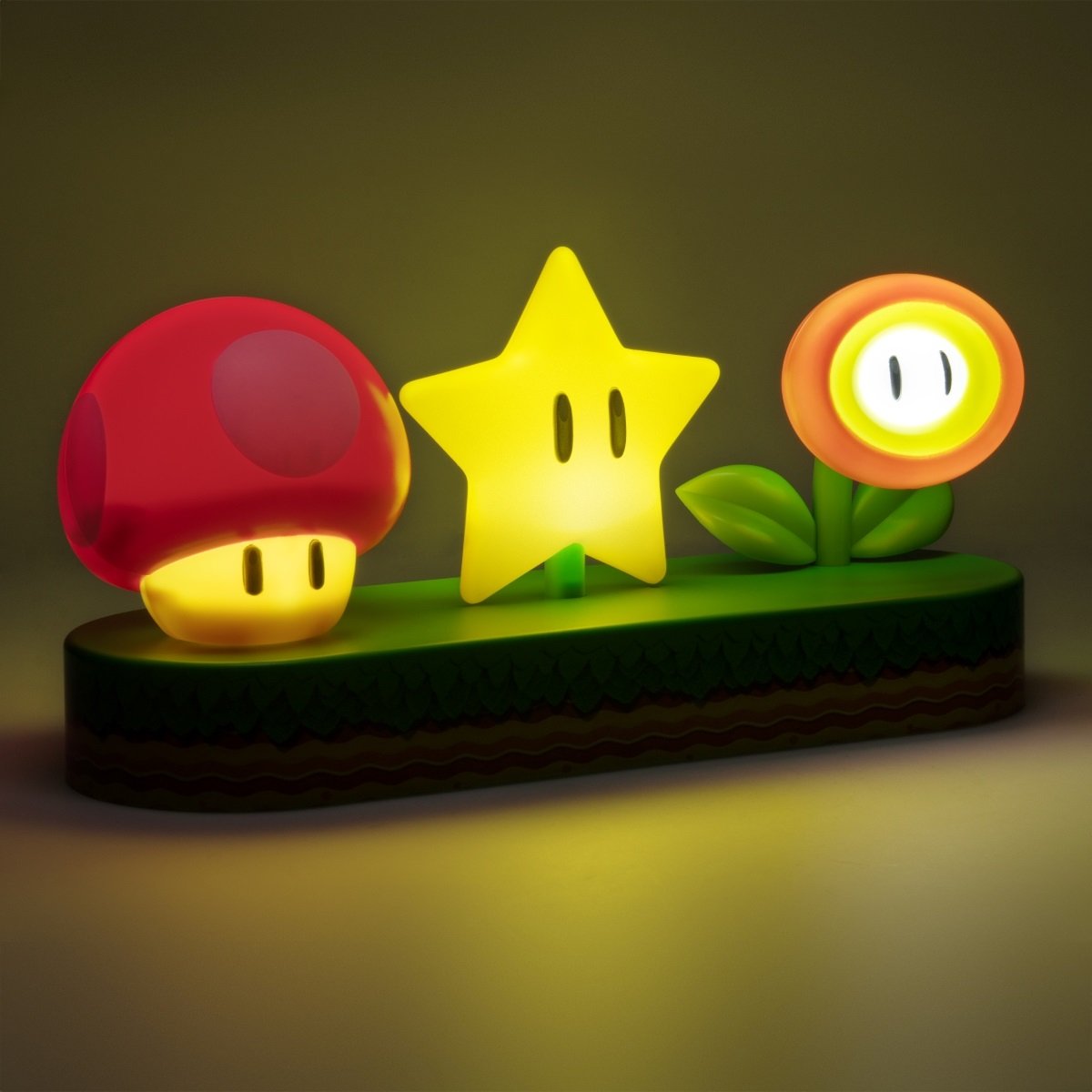 Lampara Super Mario Bros. Icons Light - Champiñón, Estrella Y Flor