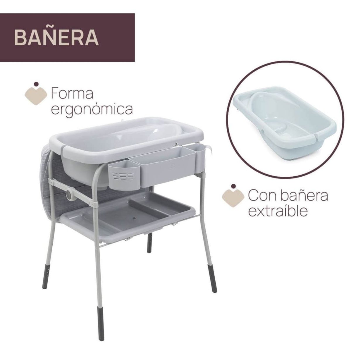 Cuddle & Bubble Catre De Baño Para Bebe Con Cambiador