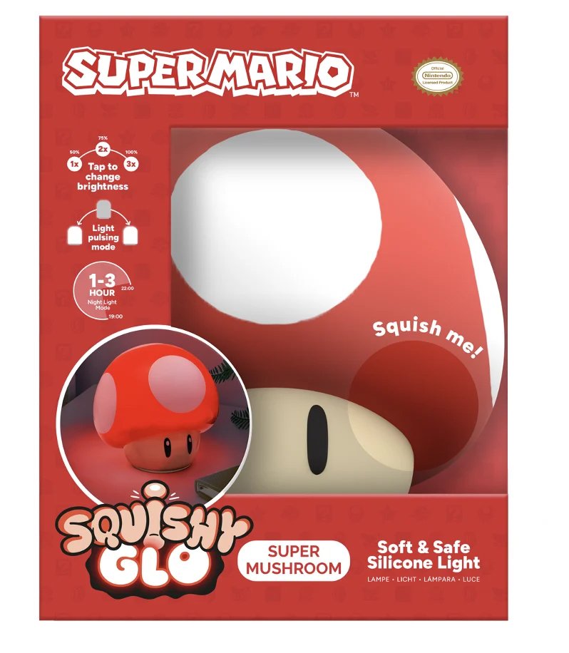 Lámpara Super Mushroom SquishyGlo - Velador Champiñon