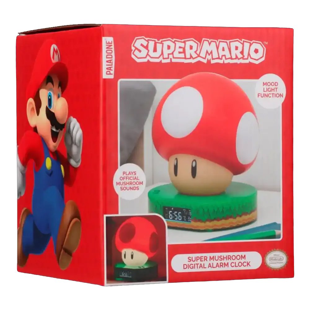 Reloj Despertador Digital Velador Super Mushroom - Super Mario - Champiñon